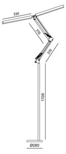 Brilagi - LED Stm. flexibilní stojací lampa VARIO LED/14W/230V 157 cm bílá
