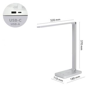 Brilagi -LED Stm dotyk stol lampa s bezdr nab QI LED/7W/5V 3000/4000/6000K bílá