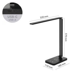 Brilagi -LED Stm dotyk stol lampa s bezdr nab QI LED/7W/5V 3000/4000/6000K černá