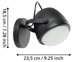 Eglo 390081 - Nástěnné svítidlo UPANEMA 1xE27/28W/230V černá