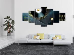 Obraz - Zlaté kruhy (210x100 cm)