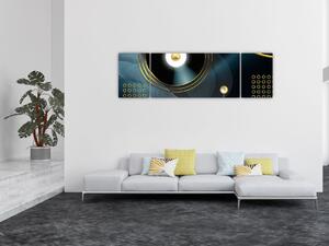 Obraz - Zlaté kruhy (170x50 cm)