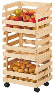 Kesper Dřevěný 3 - patrový regál na ovoce a zeleninu, stohovatelné bedny, až na 150kg