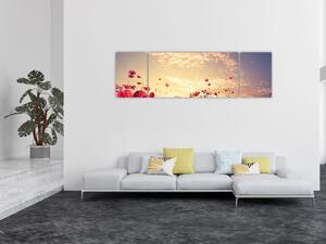 Obraz - Louka s květinami (170x50 cm)