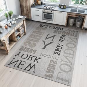 Kusový koberec Sisal MELISSA KH79A Londýn Paříž šedý Rozměr: 200x290 cm