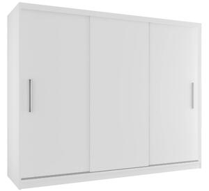 Šatní skříň 232 cm Belini bílý mat s posuvnými dveřmi