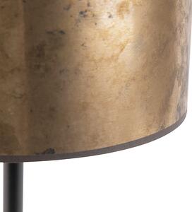 Stolní lampa ve stylu Art Deco černá s odstínem ze starého bronzu 35 cm - Simplo