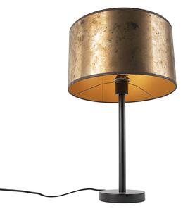Stolní lampa ve stylu Art Deco černá s odstínem ze starého bronzu 35 cm - Simplo