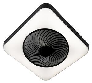 Čtvercový stropní ventilátor černý včetně LED stmívatelný - Climo