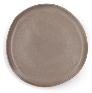 Kameninový talíř 27 cm, hnědá, béžová, Solia Barva: Béžová