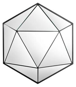 Stylové art deco moderní geometrické zrcadlo Diamont s černým kovovým rámem 62 cm