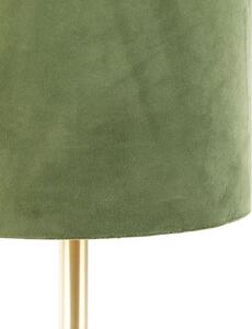 Botanická stolní lampa mosaz se zeleným odstínem 25 cm - Simplo