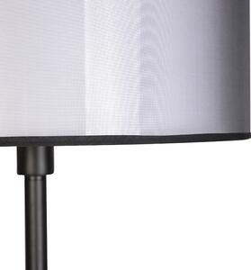 Designová stojací lampa černá s černo-bílým odstínem 47 cm - Simplo