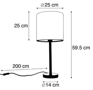 Botanická stolní lampa mosaz s pávím odstínem 25 cm - Simplo