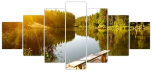 Obraz - Jezero u lesa (210x100 cm)