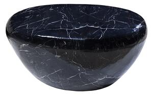 Stylový konferenční stolek Stone v černé barvě v atypickém tvaru s mramorovým designem z kovu 76 cm