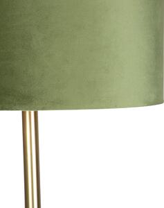 Botanická stojací lampa mosaz se zeleným odstínem 40 cm - Simplo