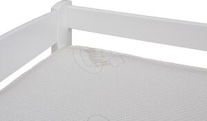 Drevko Bílá dětská postel z masivu se zábranou, buk - 165 x 75 cm