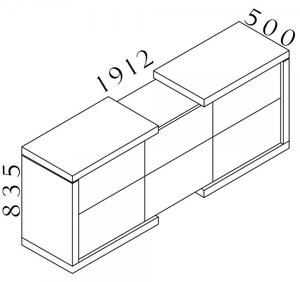Nízká skříň Lineart 191,2 x 50 x 83,5 cm