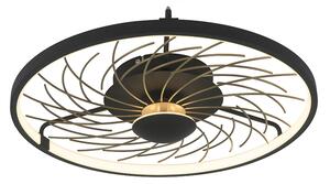 Designové stropní svítidlo černé se zlatým 3stupňovým stmíváním - Spaak