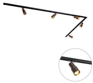 Moderní kolejnicový systém s 5 bodovými světly tmavě bronzový 1-fázový - Iconic Kohua
