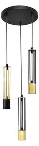 LED Lustr na lanku BARS 3xGU10/4,8W/230V černá/zlatá