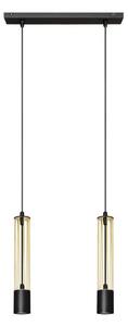LED Lustr na lanku BARS 2xGU10/4,8W/230V černá/zlatá