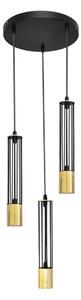 LED Lustr na lanku BARS 3xGU10/4,8W/230V černá/zlatá