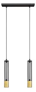 LED Lustr na lanku BARS 2xGU10/4,8W/230V černá/zlatá