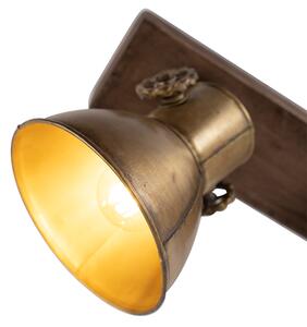 Stropní lampa bronzová 2 světla se dřevem - Mango