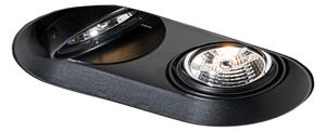 Zakulacené zapuštěné bodové svítidlo černé GU10 70 mm 2-světlo - Hubs