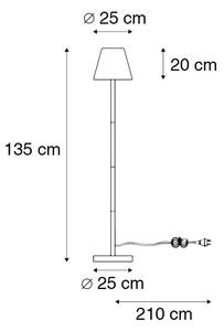 Venkovní stojací lampa černá s bílým odstínem IP65 25 cm - Virginia