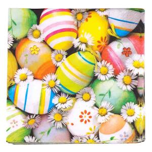 Velikonoční papírové ubrousky, barevné kraslice, 20 kusů