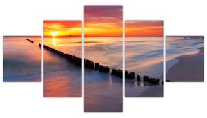 Obraz - Západ slunce, Baltské moře, Polsko (125x70 cm)
