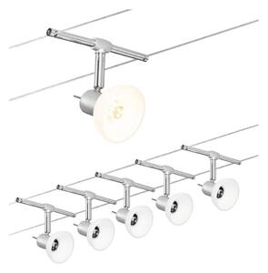 Paulmann 94136 - SADA 5xGU5,3/10W Kompletní lankový systém SHEELA 230V chrom