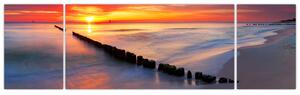 Obraz - Západ slunce, Baltské moře, Polsko (170x50 cm)