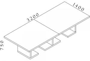 Jednací stůl Lineart 320 x 140 cm
