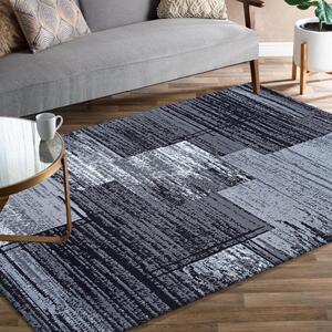 Stylový koberec do obývacího pokoje v černé a šedé barvě Šířka: 160 cm | Délka: 220 cm