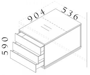 Kontejner Creator 90,4 x 53,6 cm, 2-modulový - levý