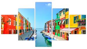 Obraz - Ostrov Burano, Benátky, Itálie (125x70 cm)