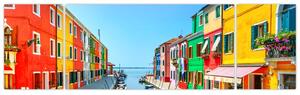 Obraz - Ostrov Burano, Benátky, Itálie (170x50 cm)