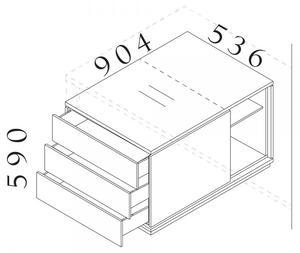 Kontejner Creator 90,4 x 53,6 cm, 2-modulový - pravý