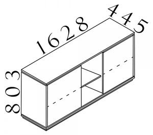 Nízká skříň Creator 162,8 x 44,5 x 80,3 cm