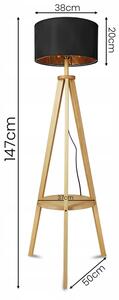 Stojací lampa 1xE27/40W/230V černá