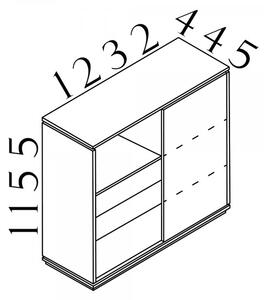 Střední skříň Creator 123,2 x 44,5 x 115,5 cm