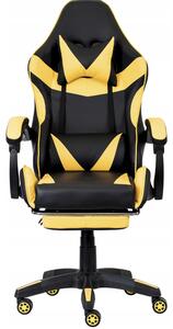 Ergonomická herní židle CLASSIC s podnožkou žlutá