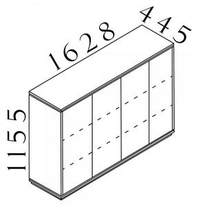 Střední skříň Creator 162,8 x 44,5 x 115,5 cm