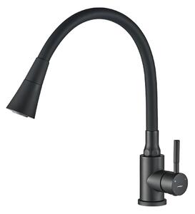 Kuchinox Dřezová baterie Selva s flexibilním raménkem a 2-funkční sprškou - BSK_762D, černá mat