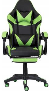 Ergonomická herní židle CLASSIC s podnožkou zelená