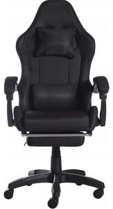Ergonomická herní židle CLASSIC s podnožkou černá